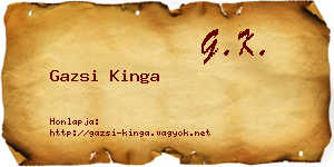 Gazsi Kinga névjegykártya